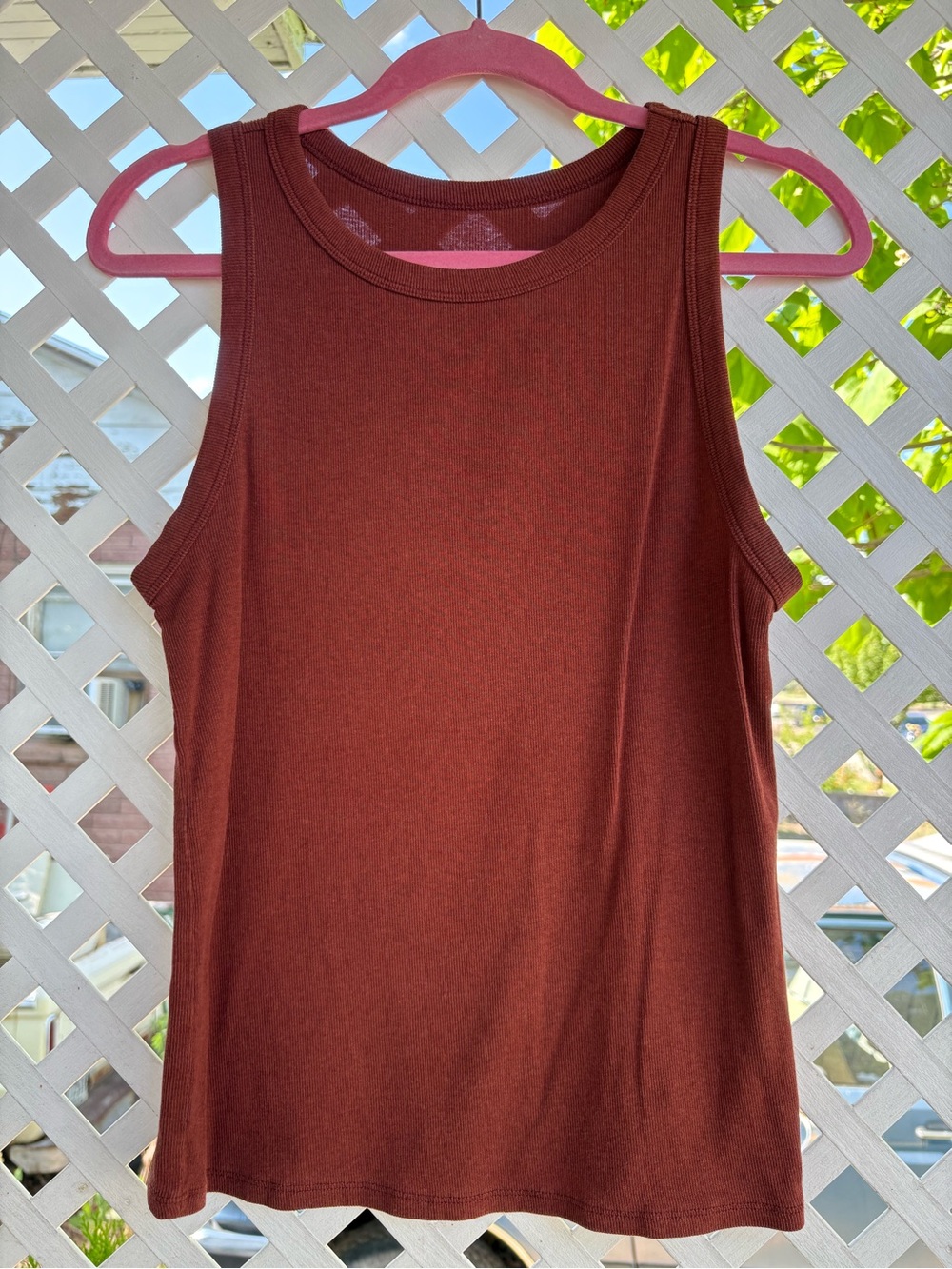 a new day Sleeveless Tank Top - Rust